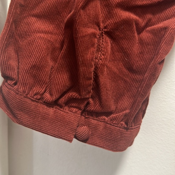 Madewell Easy Corduroy Rusted Burgundy Puff-Sleeve Mini Dress - Picture 6 of 11